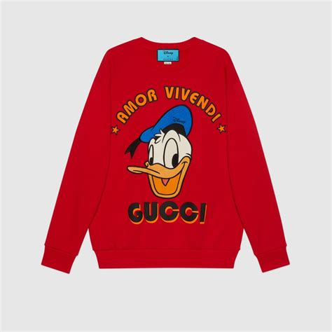 Gucci x Disney Red Donald Duck Sweatshirt 